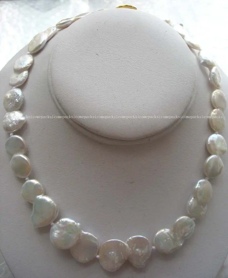 

wholesale 20-25mm freshwater pearl white baroque necklace 16.5