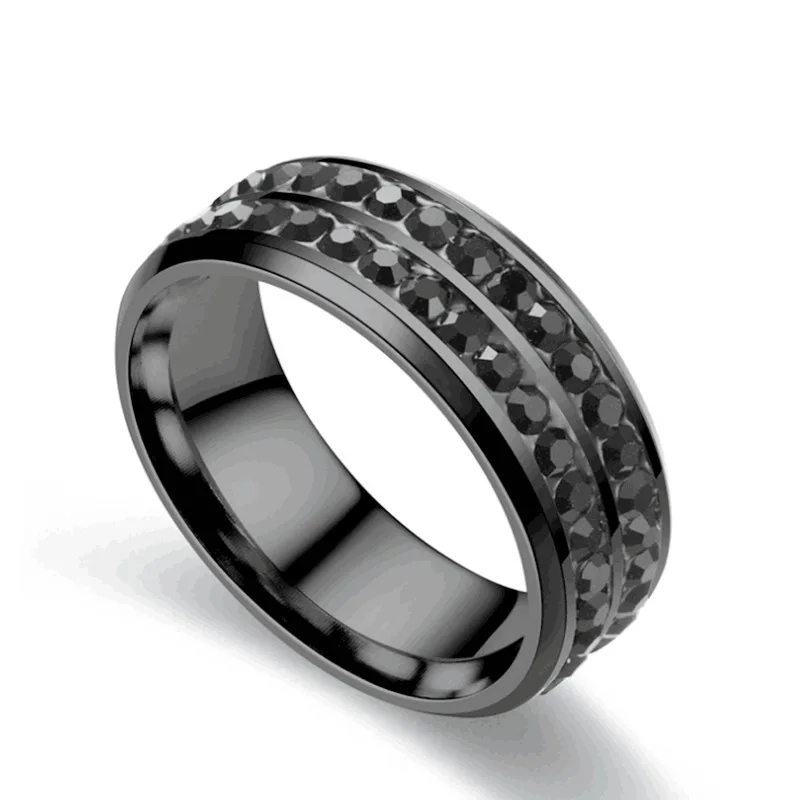 Stainless steel ring for men and women double line jewelry wholesale