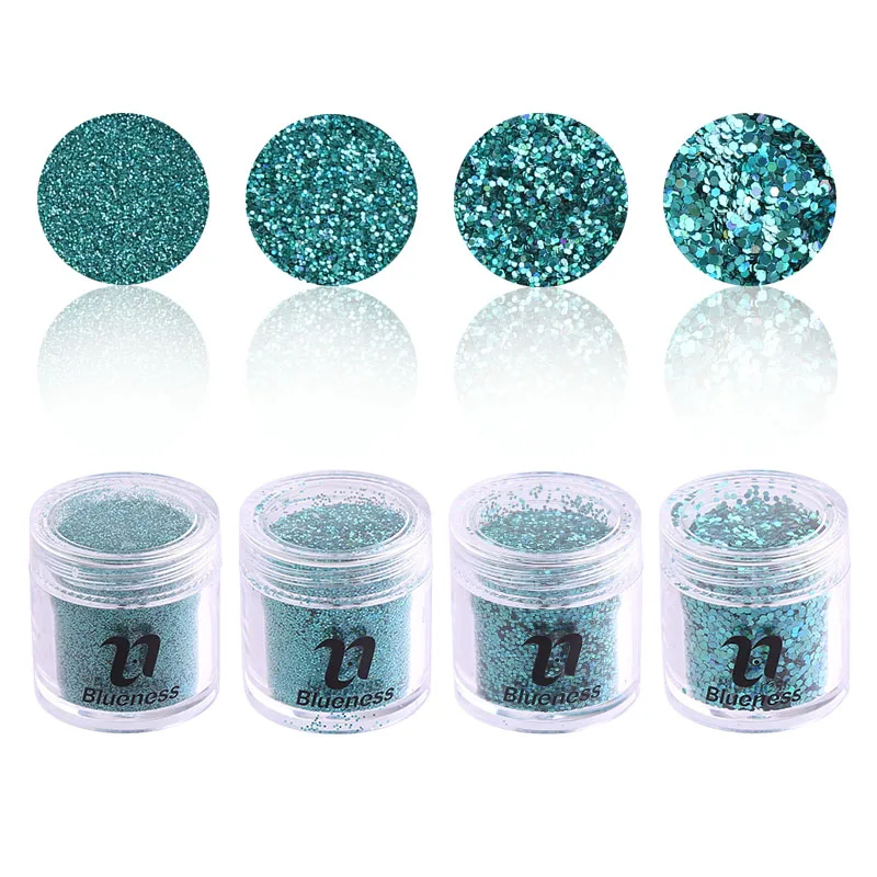 4Pcs/Set 3D Light Blue Nail Art Glitter Tools Acrylic UV Powder Dust Polish Gel DIY Decoration BG084-1 | Красота и здоровье