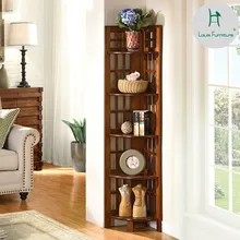 Луи Мода завод полки пол Многоэтажный стеллаж для хранения гостиной стены угловой твердой древесины книжная полка цветок полка штатив
