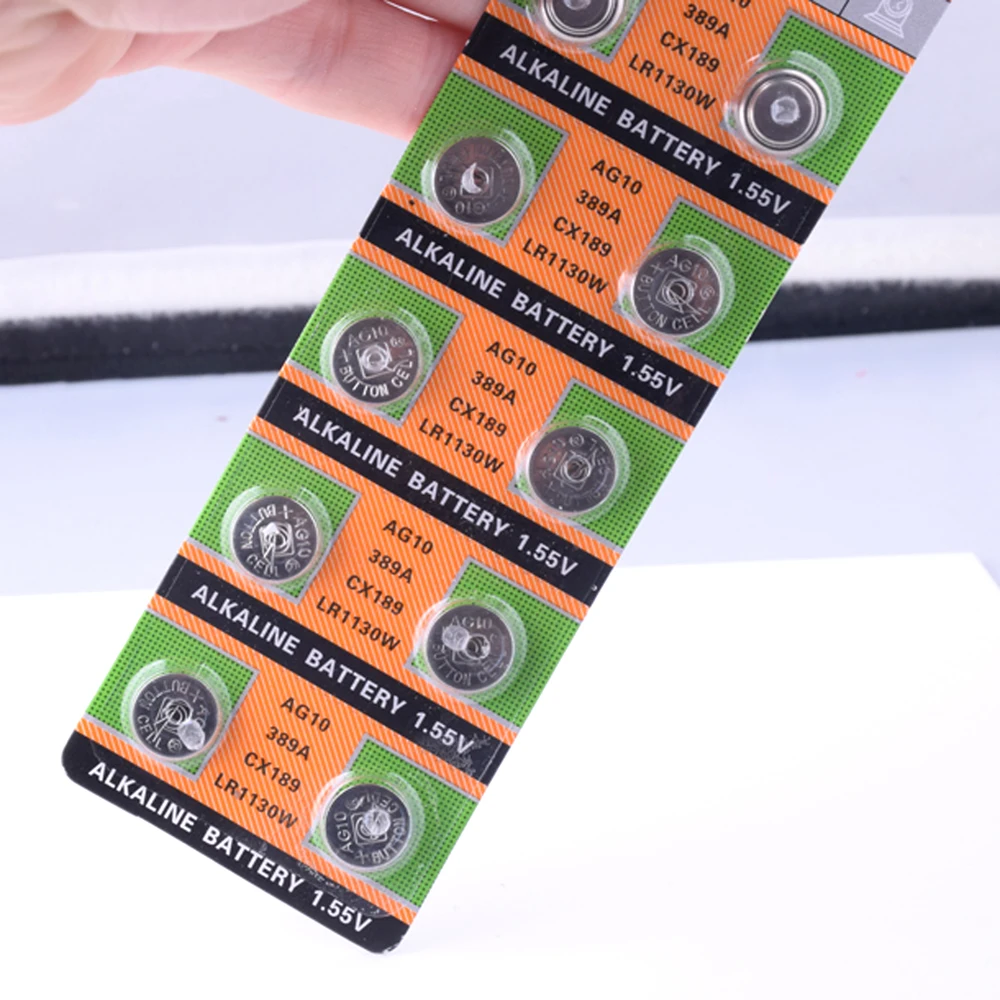 10 шт. щелочные батарейки AG10 LR54 LR1130 L1131 1 55 389 189|ag10 lr54|button cellbattery button |