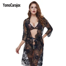 Модный женский пикантный кружевной прозрачный пижамный комплект Дамская прозрачная в стиле бэйбидолл