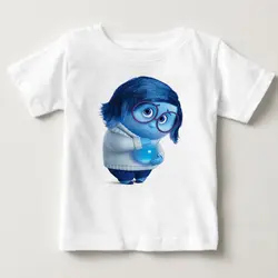 Футболка с рисунком из мультфильма «изнанка», милая детская футболка, одежда для малышей, футболка с рисунком из мультфильма «Счастливая