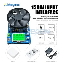 150 Вт Цифровой тестер емкости батареи Вольтметр регулируемый постоянный ток электронная нагрузка Зарядное устройство usb метр Индикатор