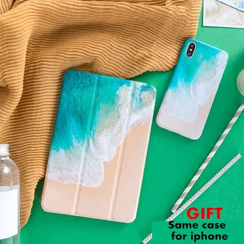 

Green Sea Magnet Flip Cover For iPad Pro 9.7 air 10.5 11 12.9 Mini 2 3 4 5 2019 Tablet Case For New ipad 9.7 7th 2017 2018 a1893
