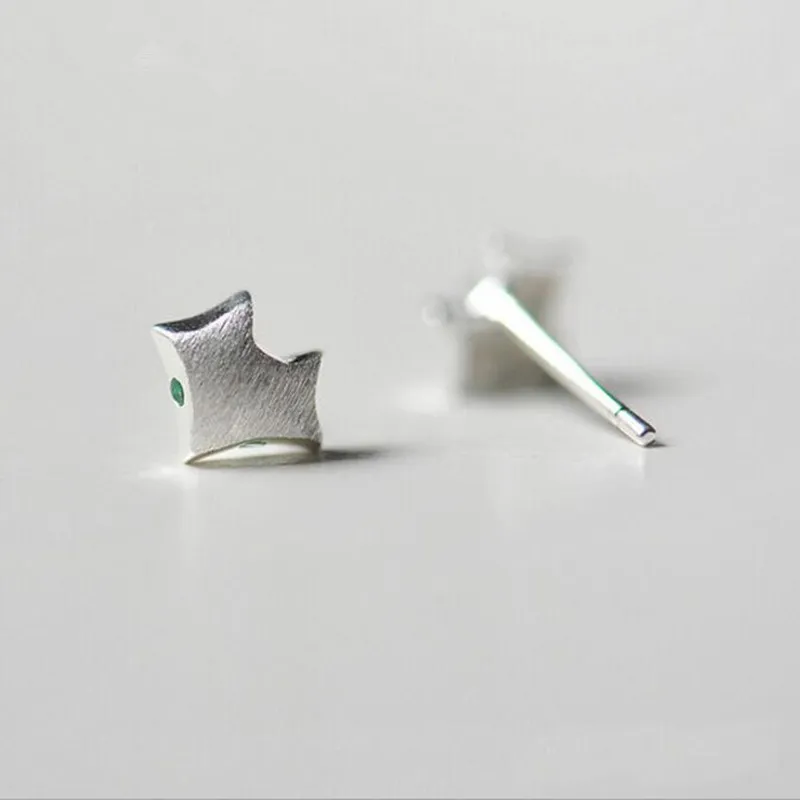 Модные изысканные ювелирные изделия из стерлингового серебра 925 пробы, маленькие лисы, зеленые глаза, гипоаллергенные женские серьги SE137