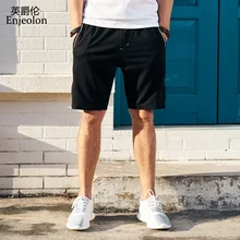 Enjeolon бренд летние новые модные повседневные х/Б мужские Шорты однотонные базовые мужские шорты доступны по колено высокого качества K6811