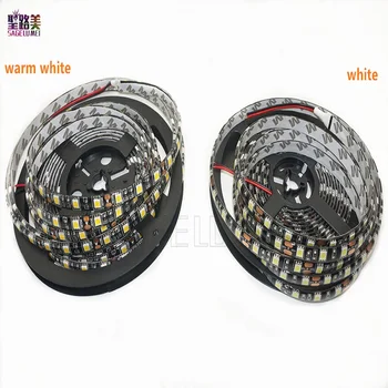 

Waterproof 5m/roll led strip light300LED Black PCB IP65 5050 Flexible led Bar tape DC12V 60leds/m Warm white/White/RGB free ship