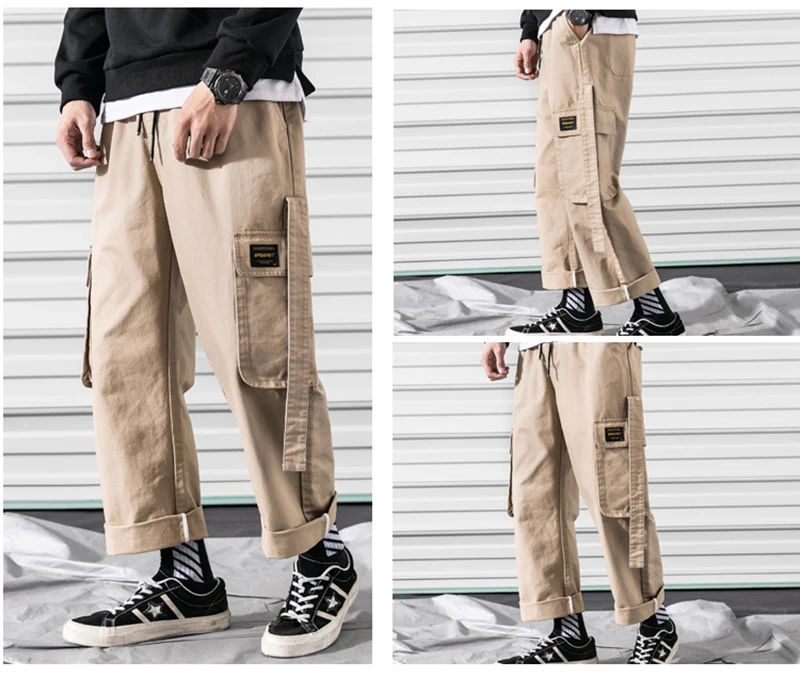Korean Streetwear Harajuku Pants Men Fashion Street Style Cargo Pants  (33)