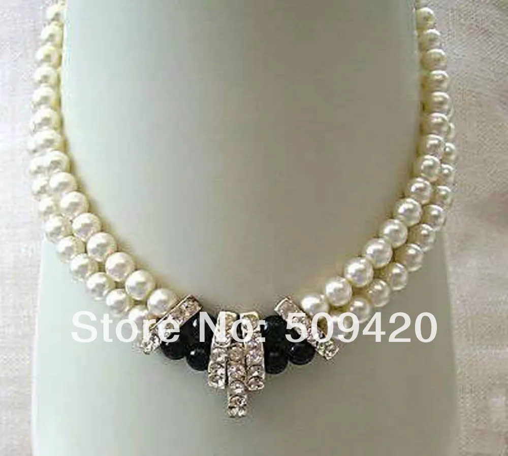 

Free Shipping8-9MM Junoesque 2 rows Genuine pearl necklace