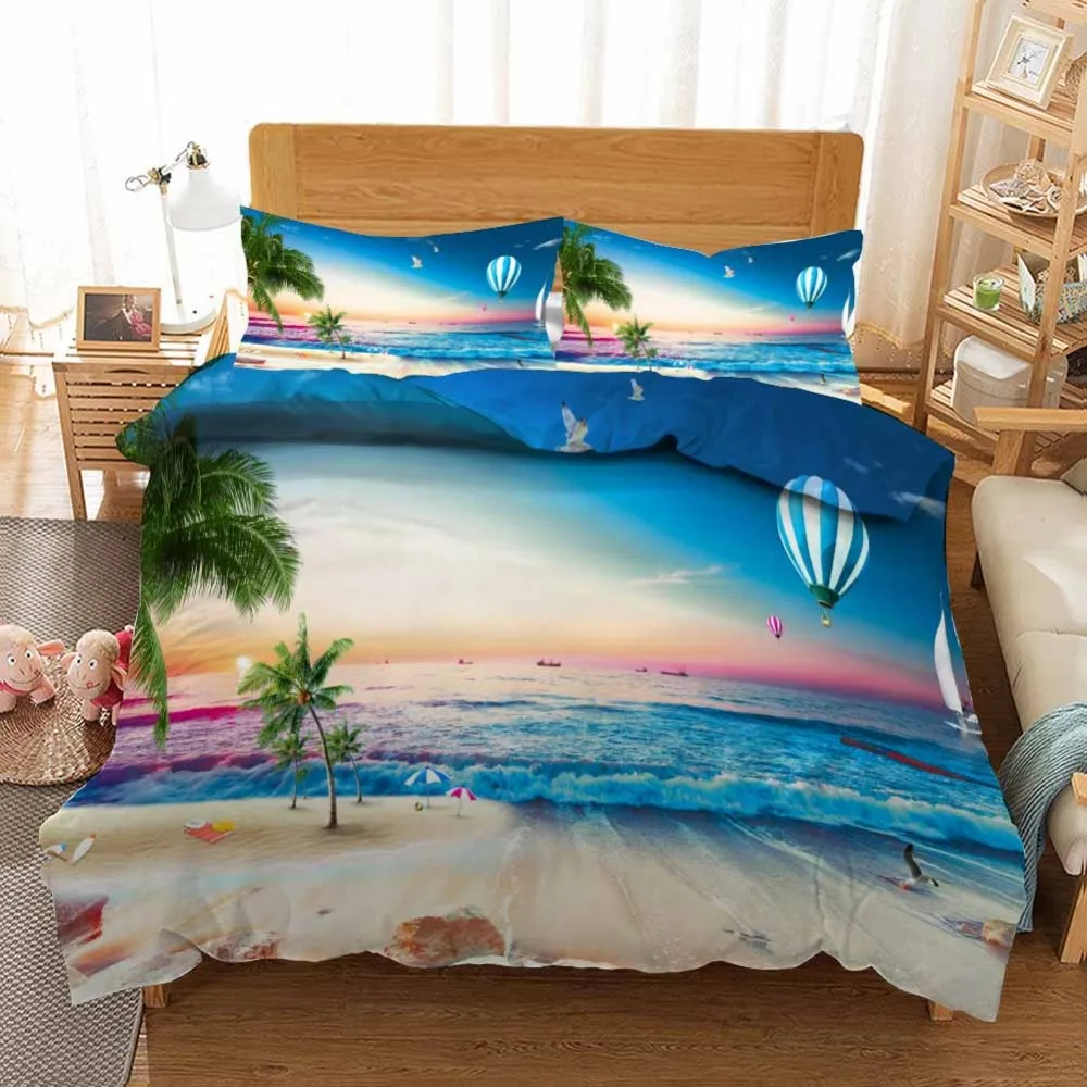 

3D Bedding Set Sea wave Print Duvet cover set Twin queen king lifelike bedclothes with pillowcase bed set home Text