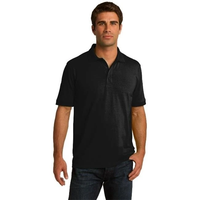 Port & Company KP55 Mens Core Blend Jersey Knit Polo T-Shirt Jet Black - Extra Small
