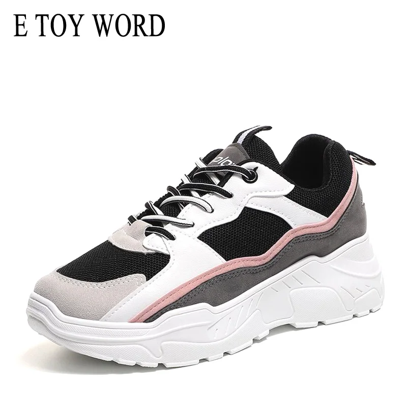

E TOY WORD 2019 Fashion Women Platform Shoes tenis feminino Chunky Sneakers Women Casual Shoes Breathable basket femme Dad Shoes