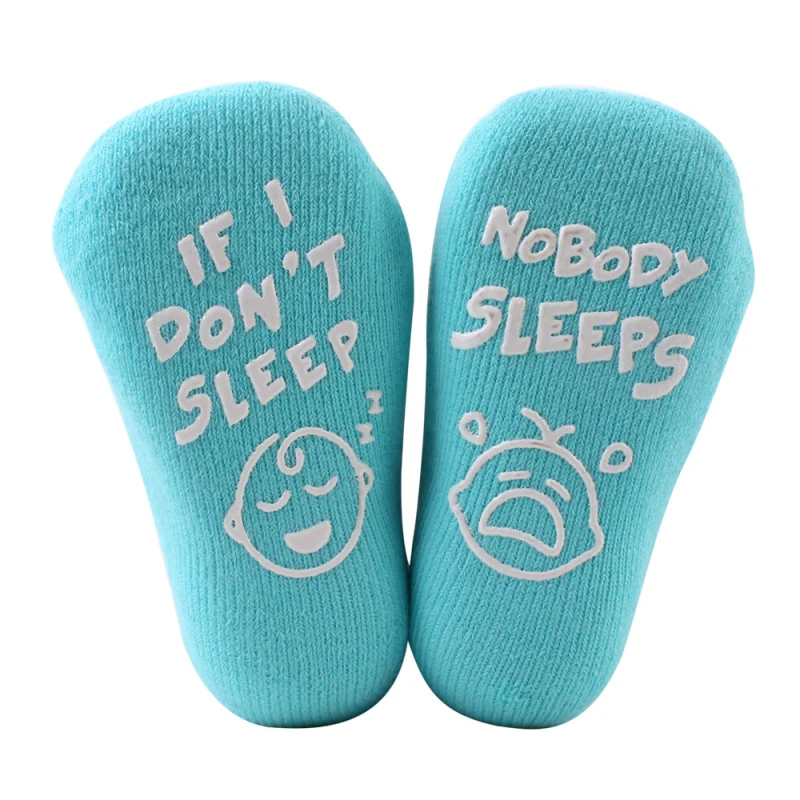 Infant Baby socks Boy Girl Anti Slip Floor Socks Love Mama Papa Letter Socks Soft comfortable Calcetines de bebe 1pair=2pcs - Цвет: 04