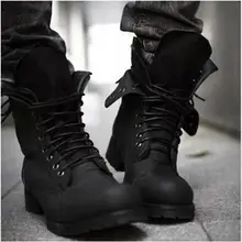 Retro Combat Timber Boots Winter Warm England-style Fashion Men’s High Top Rain Boot Black Shoes Hot Sale Men Casual Ankle Botas
