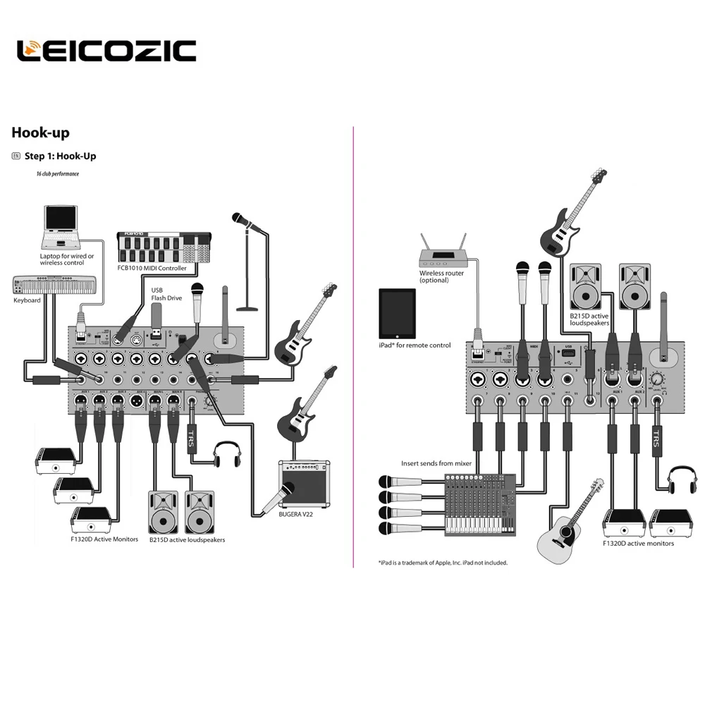 Discount Leicozic XR16 X AIR 1:1 16 input Digital mixer for ipad/android tablets integrated Wifi & USB Stereo Recorder mixing console 1