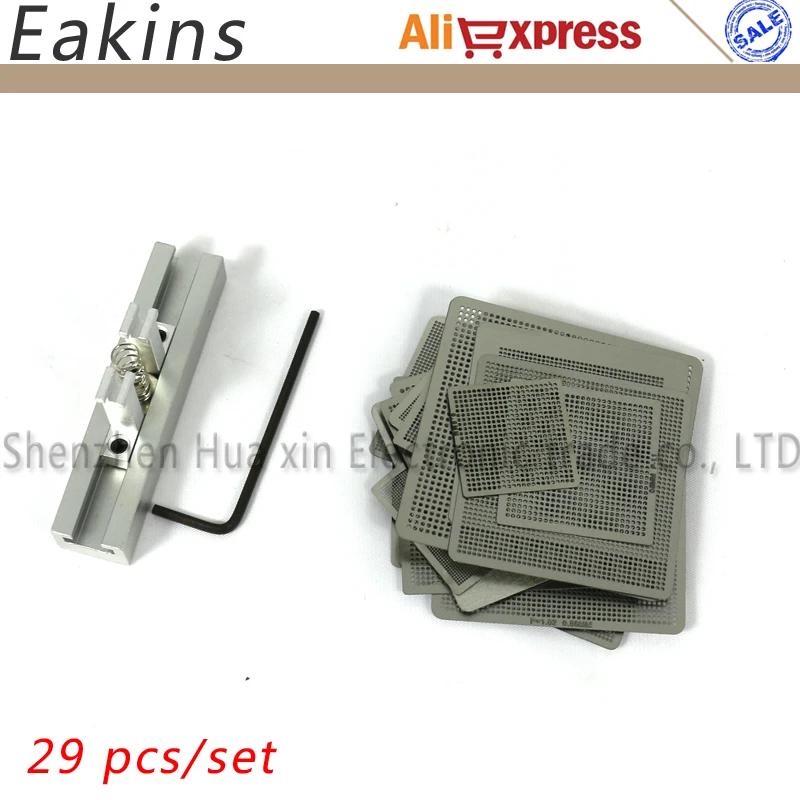 

29 pcs/set Universal BGA Stencil Directly Heating Stencils+BGA reballing station BGA Reball Kit