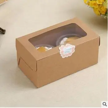 

10Pcs/Lot Retro Mini Kraft Paper Box,DIY Wedding Gift Favor Boxes Cupcake Boxes With Clear Window Event Party Packaging Supplies