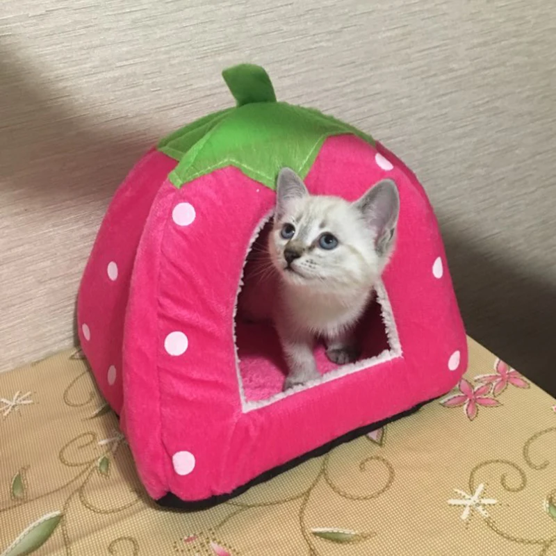 Милый складной домик для кошек, котенок, теплый мягкий зимний хлопковый питомник для собак, кошек, флисовый уютный домик для маленьких средних кошек, собак, S-XXL