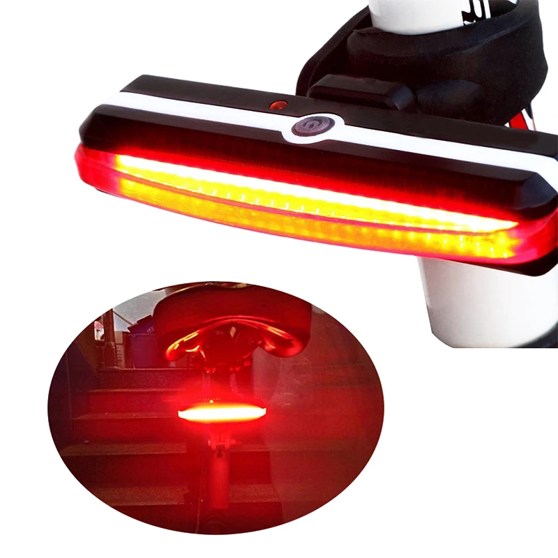 Best COB USB Rechargeable LED Bicycle Bike Cycling Front Rear Tail Light 6 Modes Lamp 2