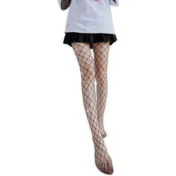 

New White Flowers Pearl Tights Women Fishnet Harajuku Sexy Pantyhose Mesh Meias Hollow Out Fish Net Stockings