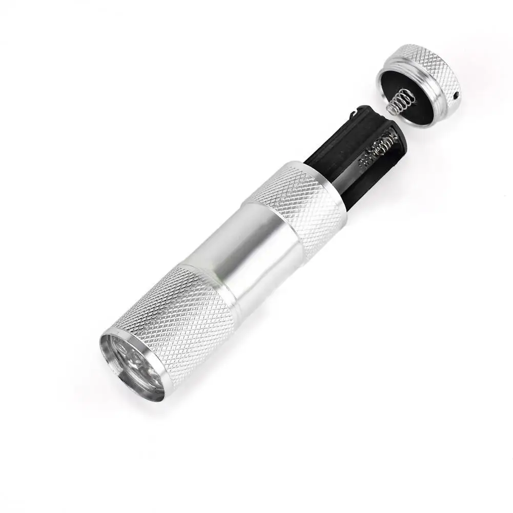 9LED алюминиевый УФ ультрафиолетовый фонарик фиолетовый свет лампа AAA