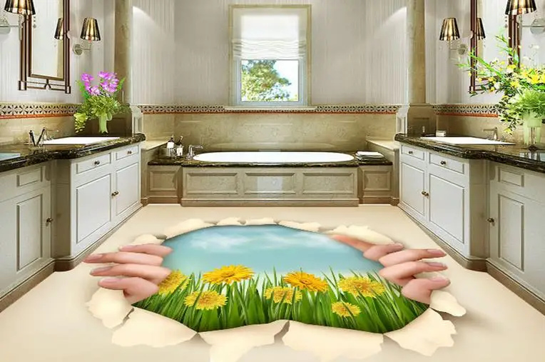 

custom 3d mural pvc floor Tear the paper 3d mural wallpaper 3d flooring wallpapers for living room self adhesive floor
