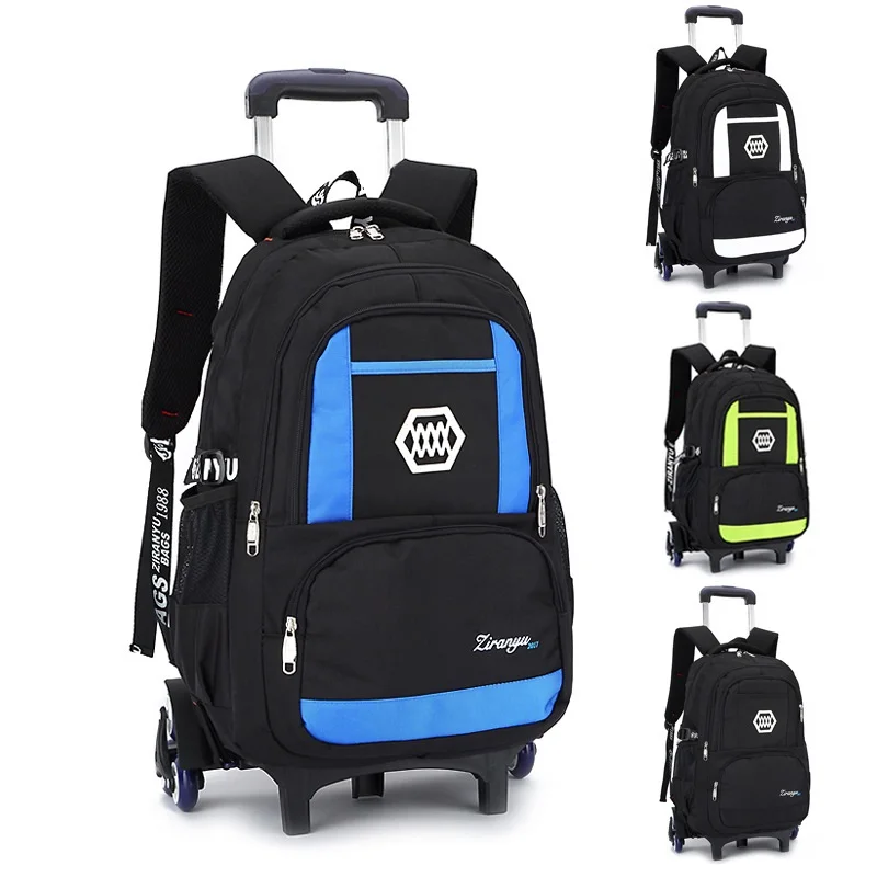 Casual Trolley Backpack Wheels School Books Children Kids Bag Shoulder