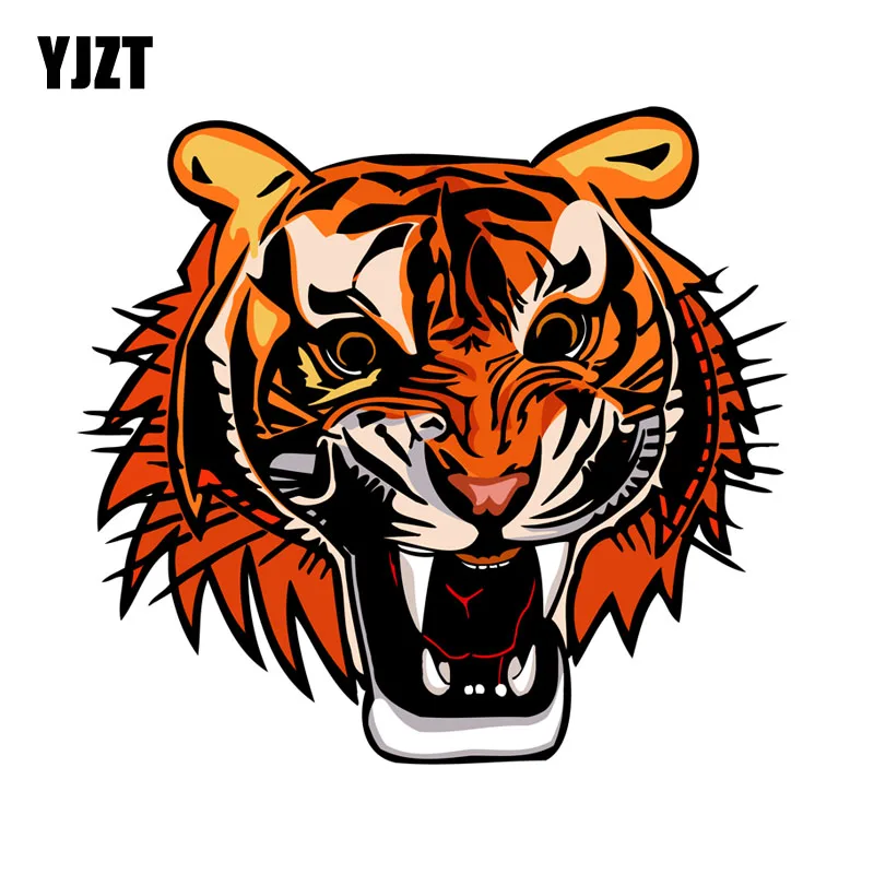 

YJZT 15.6CM*14.4CM Howling Fierce Tiger Head Decal PVC Motorcycle Car Sticker 11-00625