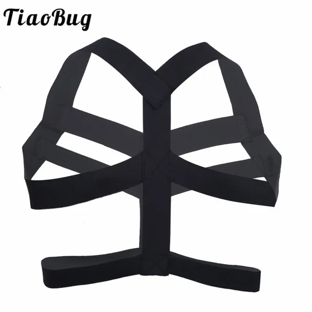 Disc TiaoBug Hot Elastic Wide Straps Bondage Belt Men Exotic Body Chest Harness Male Sexy BDSM Bondage Tanks Underwear Men Lingerie