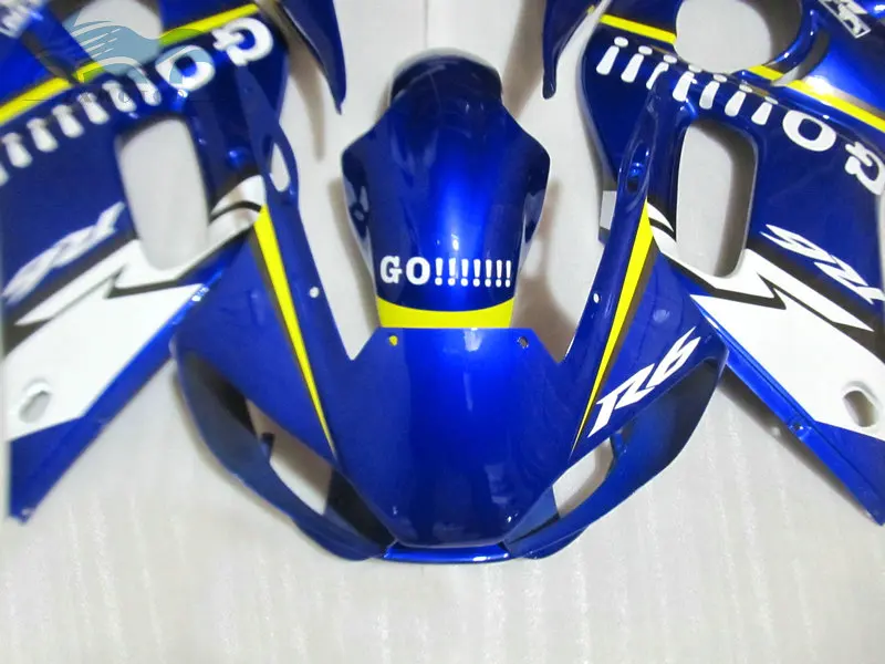 Изготовленный на заказ ваш мотоцикл комплект обтекателей для YAMAHA R6 YZFR6 1998 1999 2002 YZF R6 98-02 синие белые Обтекатели комплекты послепродажного обслуживания EB28