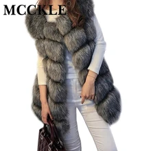 MCCKLE coat women faux fox fur vest brand shitsuke fuorrure femme fur vests fashion luxury peel women’s jacket gilet veste