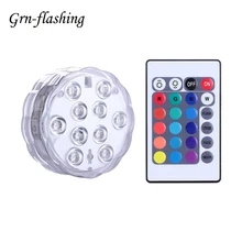 Красочный подводный свет 10 RGB светодиодные лампы; погружение IP68 водонепроницаемый пульт дистанционного управления для пруд и бассейн ванная комната Декор лампы