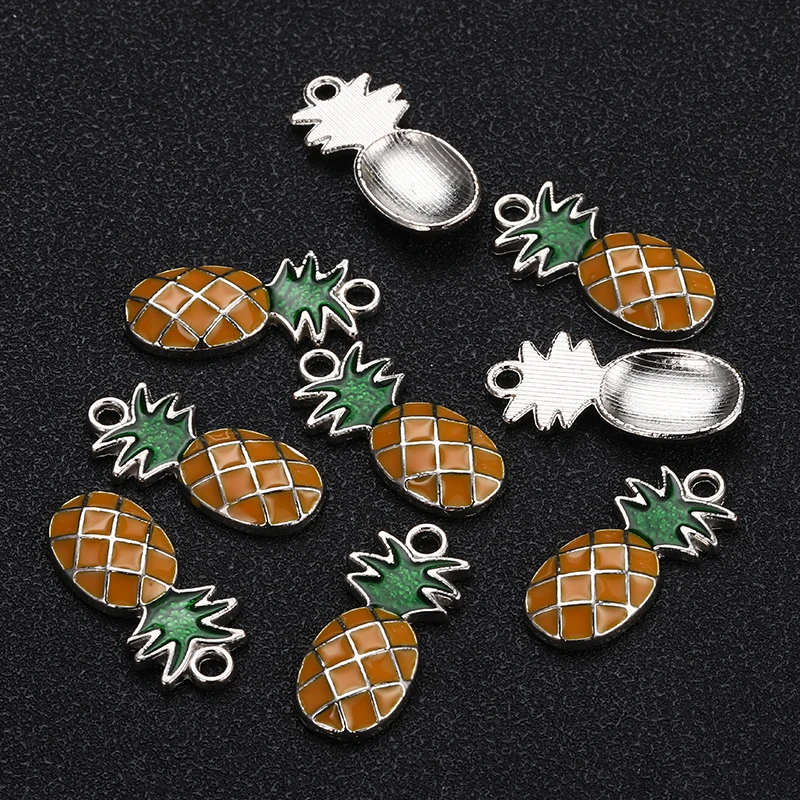 

10PCS Wholesale Vintage Enamel Pineapple Pendant For Jewelry DIY Making Pineapple Pendants Handmade Accessories