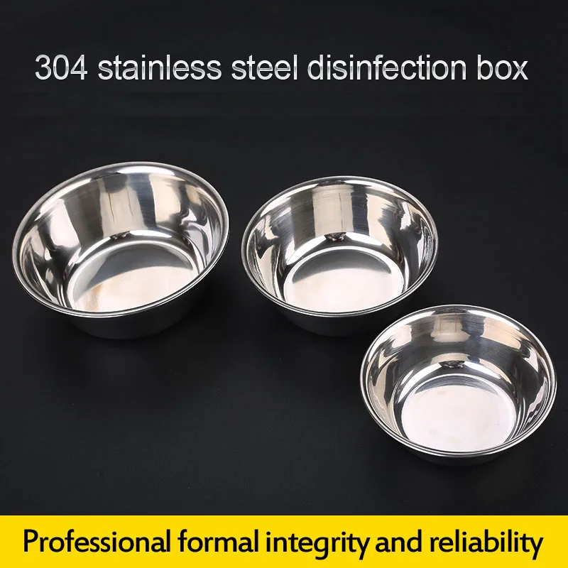 Disinfection box square plate stainless steel dressing bowl thick cotton cans alcohol cylinder tweezers tube bending plate