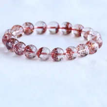 Высокое качество натуральный прозрачный оранжевый Cornucopia супер 7 семь мелодии камень браслет с круглыми бусинами 10 мм