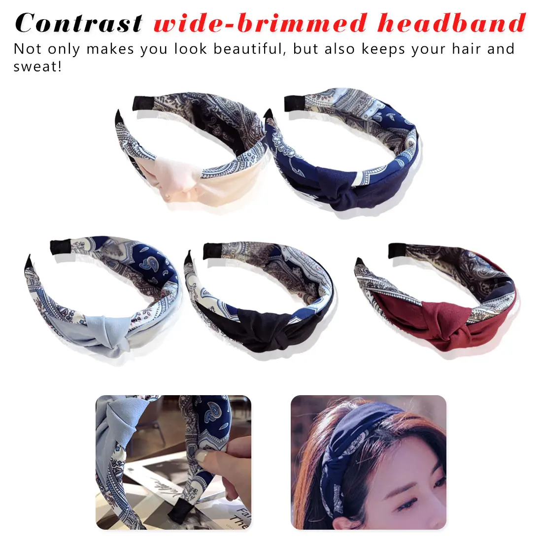 

1PC New Fashion Women Girl Cloth Twist Sweet Hairband Diverse Hair Band Floral Bowk not Sweet style Hair Accessories