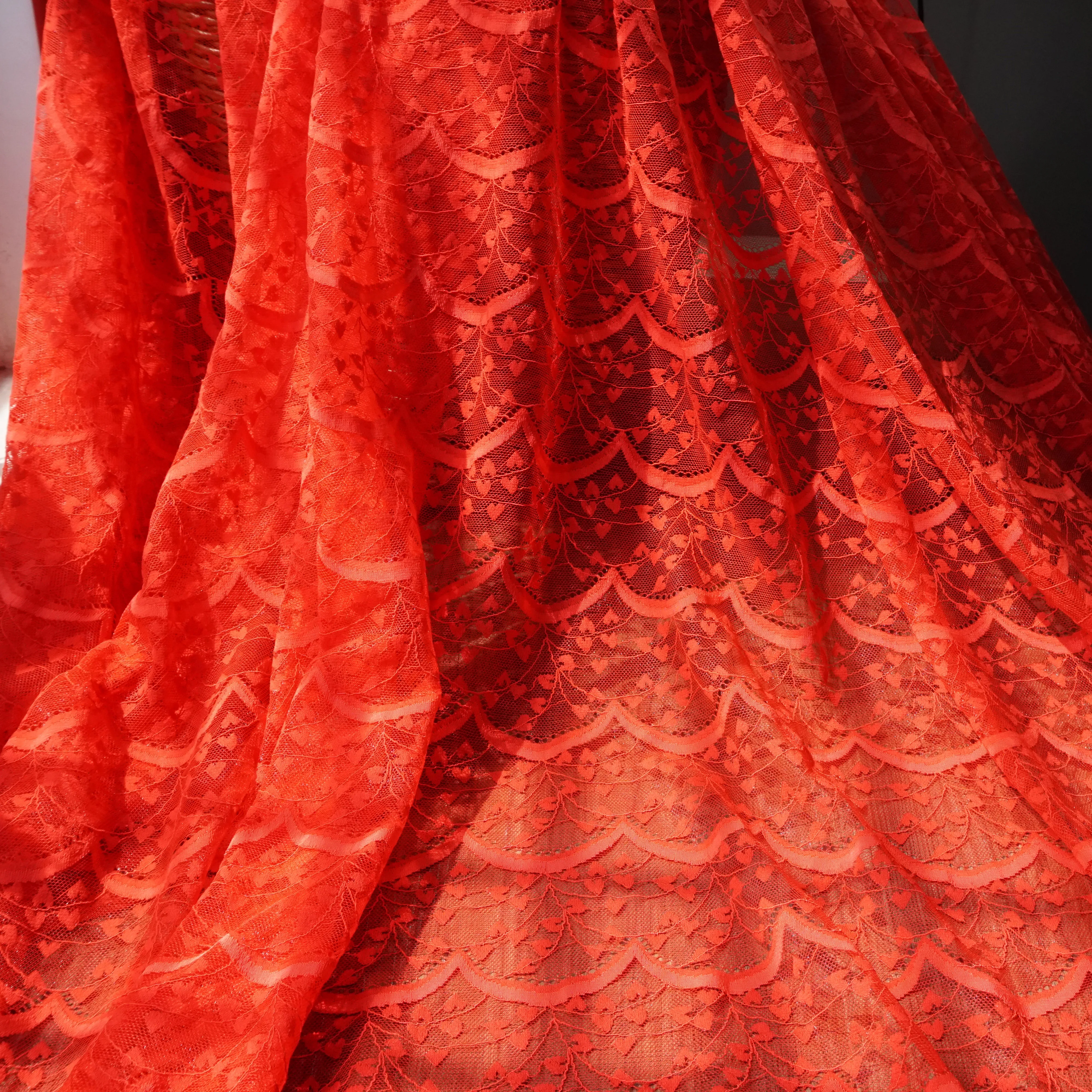 

2 Yards=1 lot Red lace fabric good quality girls dress clothing diy sewing lace home decoration lace! 2019 NEW women gowns lace