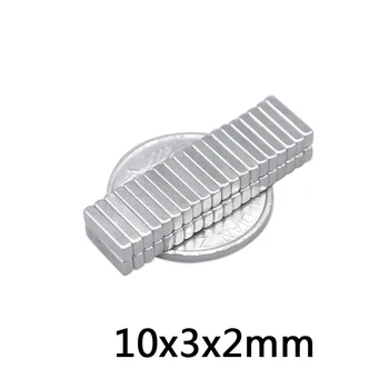

50pcs/lot F Magnets 10x3x2 N35 Strong Square NdFeB Rare Earth Magnet 10*3*2 mm Neodymium Magnets 10mm x 3mm x 2mm