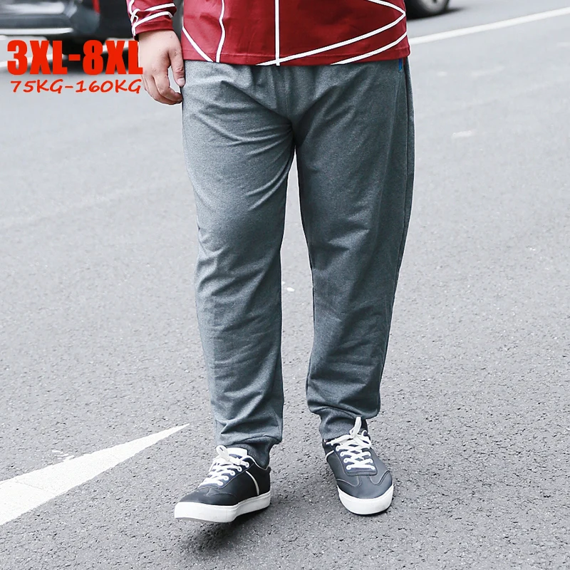 Новинка 6XL 7XL 8XL большие размеры спортивные штаны мужские свободные с эластичной