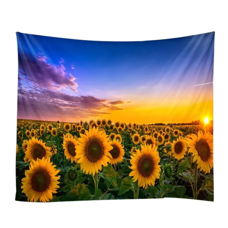 

Sunflower Decorative Wall Hanging Tapestry Art Multifunctional Curtain Tapestries Bedspreads Home Decor Supplies