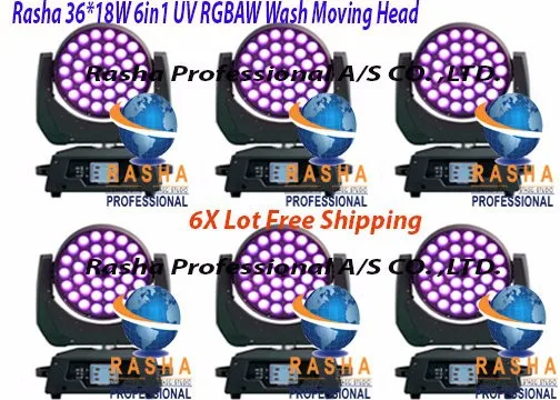 6x много Высокое качество 36 шт. * 18 Вт 6in1 RGBAW УФ Увеличить LED перемещение головы мыть с Сенсорный экран ЖК-дисплей diplay DMX в & Выход Powercon 110-240 В