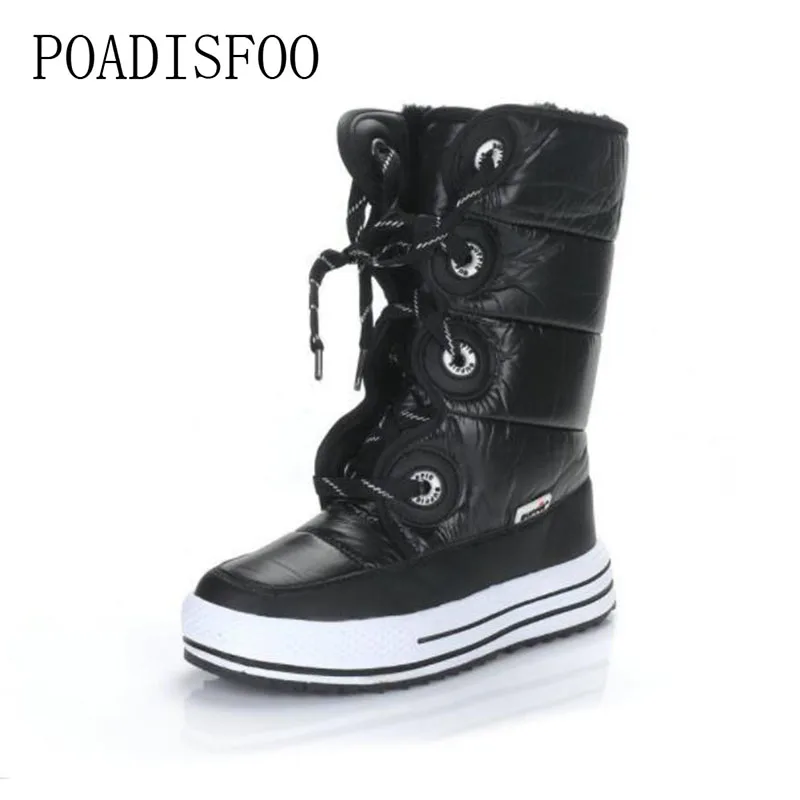 

POADISFOO 2018 Women's Show Boots Platform Thick Warm Moistureproof And Antiskidding Plus Size Moisture-proof Show boots xz-27