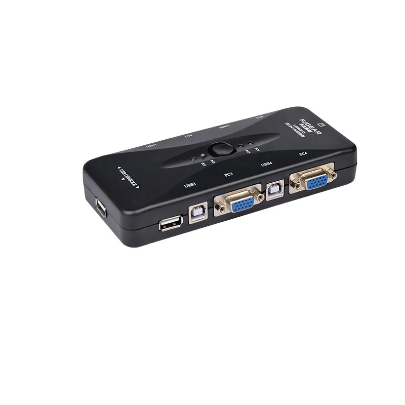 4 port usb kvm switch usb2 0 four in one out manual VGA switcher 4 host 3