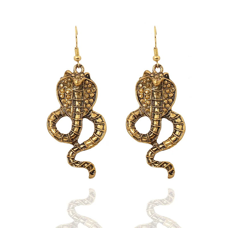 

European Vintage Long Snake Cobra Dangle Earrings 2019 Jewelry for Women Female Party Personality Retro Drop Earring E244