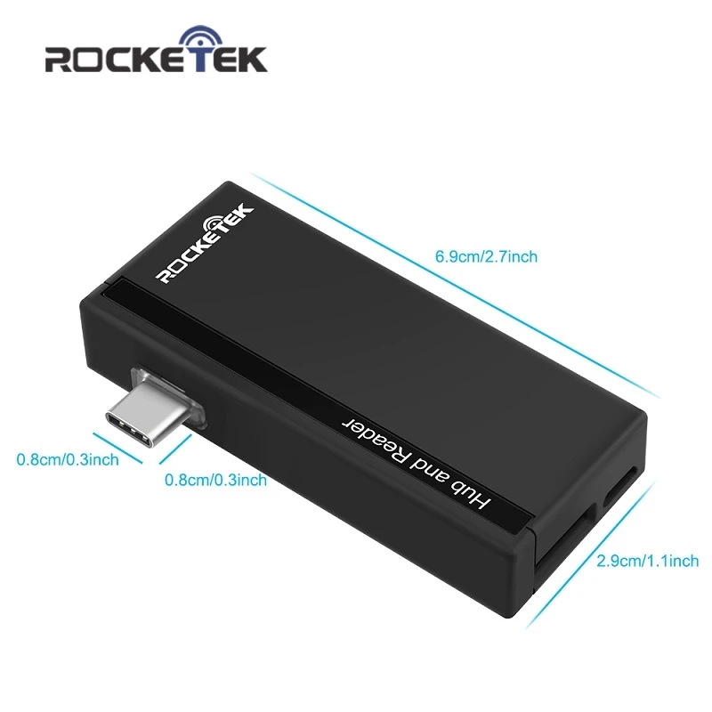 Rocketek type-c usb 3,0 портовый концентратор otg type c устройство для чтения карт памяти Адаптер для SD/TF micro SD macbook/mac pro/mac air pc компьютер