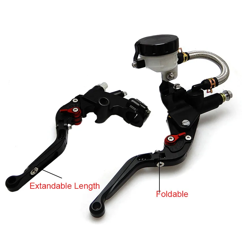 

7/8'' 22mm Foldable extandable Motorcycle Brake Clutch Levers Master Cylinder Kit Reservoir Set For Honda CR 125R for yamaha yz