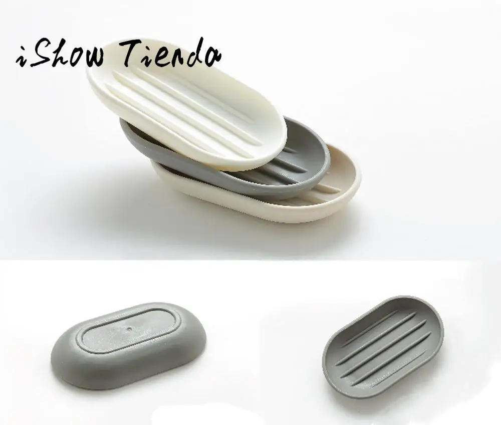 

2019 ISHOWTIENDA New Fashion Bathroom Shower Soap Box Dish Storage Plate Tray Holder Case Container For Bathroom Decor Hot #30