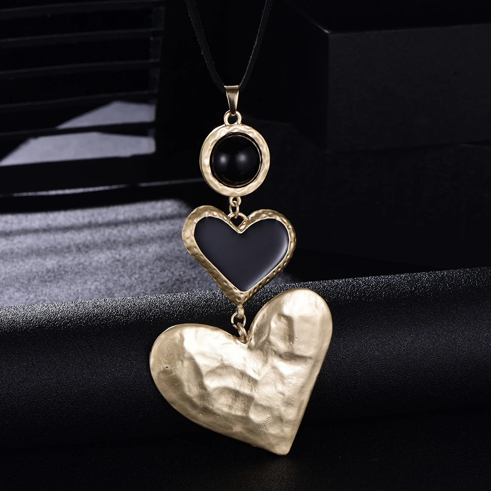 Love heart кулон ожерелья для женщин большой панк готический уникальная личность