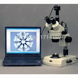 Изделия Gem-AmScope поставки 7X-45X Jewelry Gem стерео микроскоп с двойной Галогенные лампы